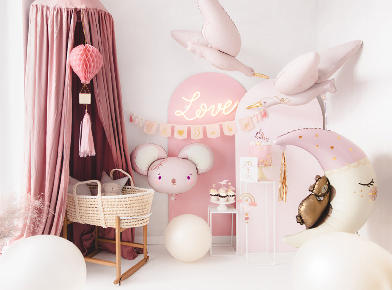 baby shower inspo with pink decor