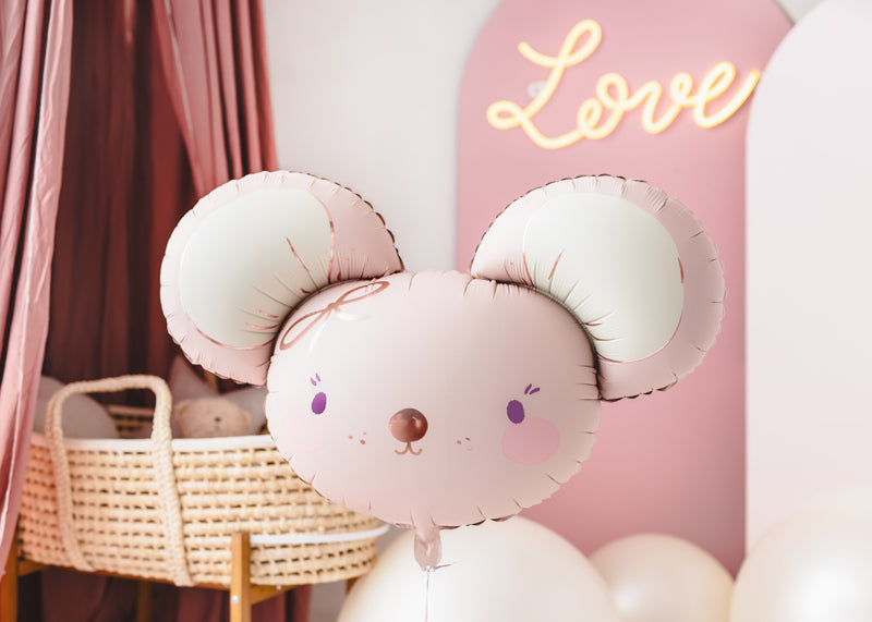 matte pink mouse foil balloon