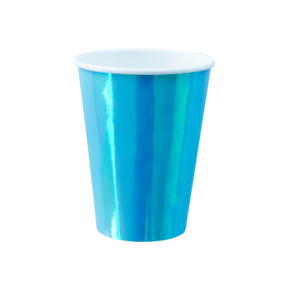 iridescent blue paper cups from jollity & co's posh collection
