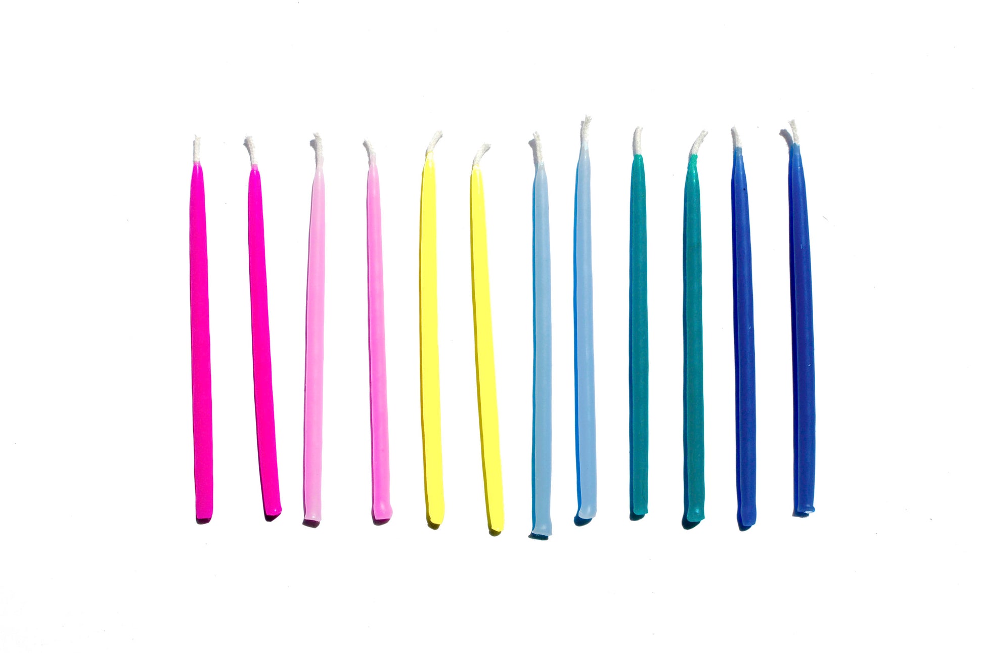 rainbow coloured birthday candles
