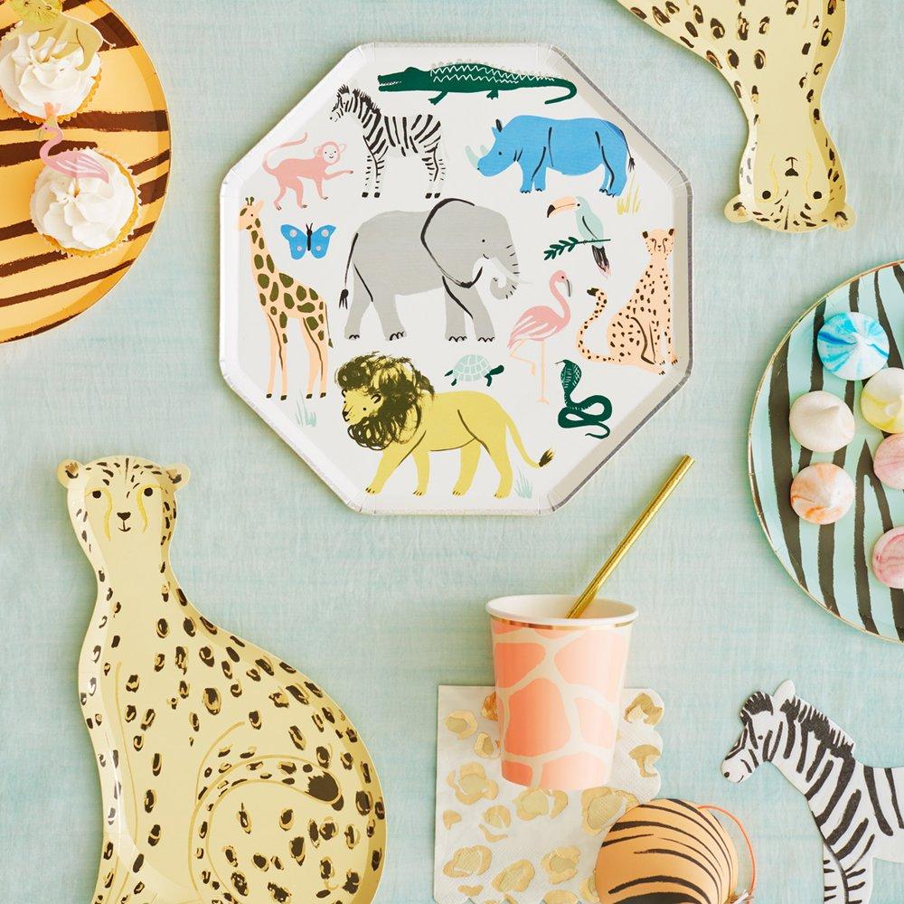 safari themed animals paper plates