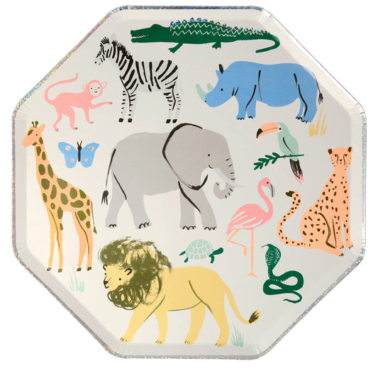 safari animals dinner plates by meri meri