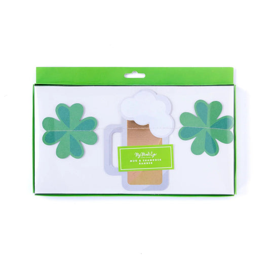 st. patricks day banner with beers and shamrocks my minds eye