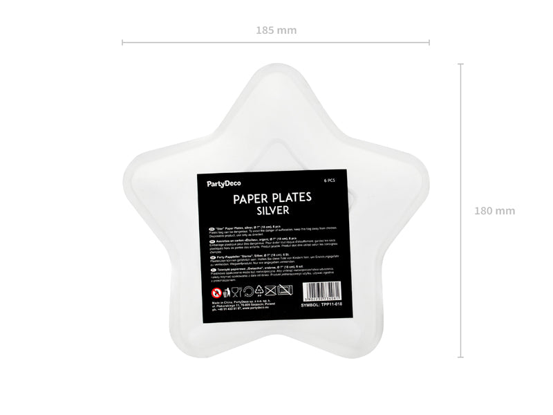 package of silver star paper plates