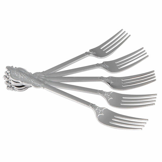 silver venetian style reusable forks by luxe party