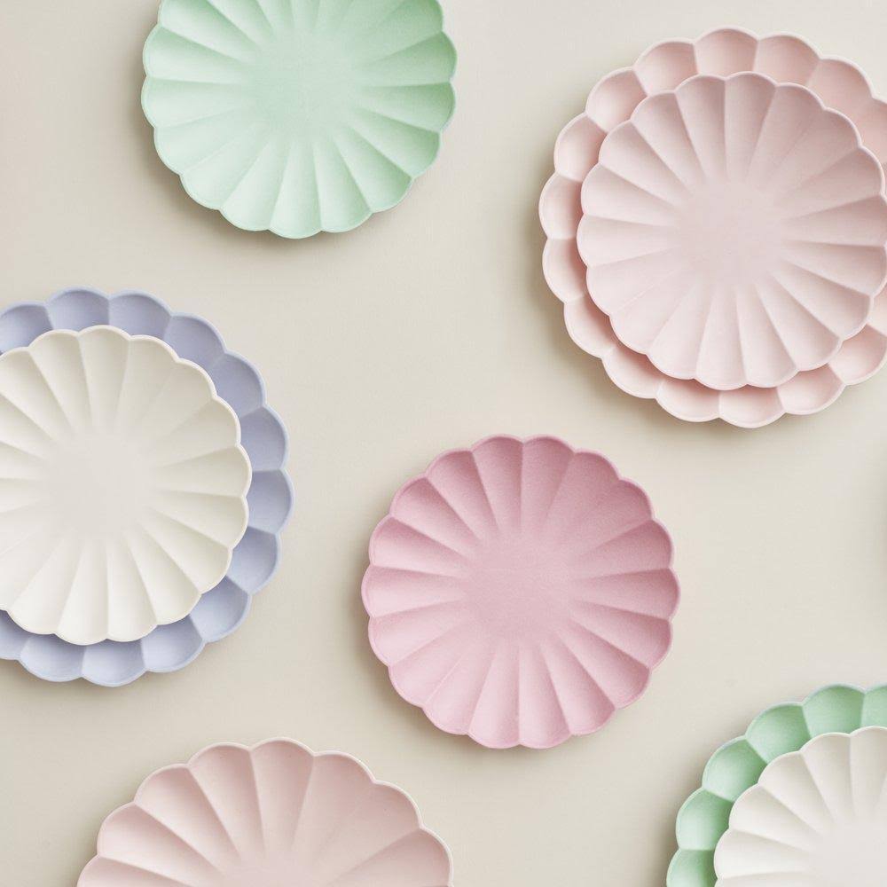 simply eco plates by meri meri in mixed colours
