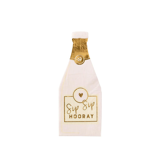 sip sip hooray pink champagne napkin