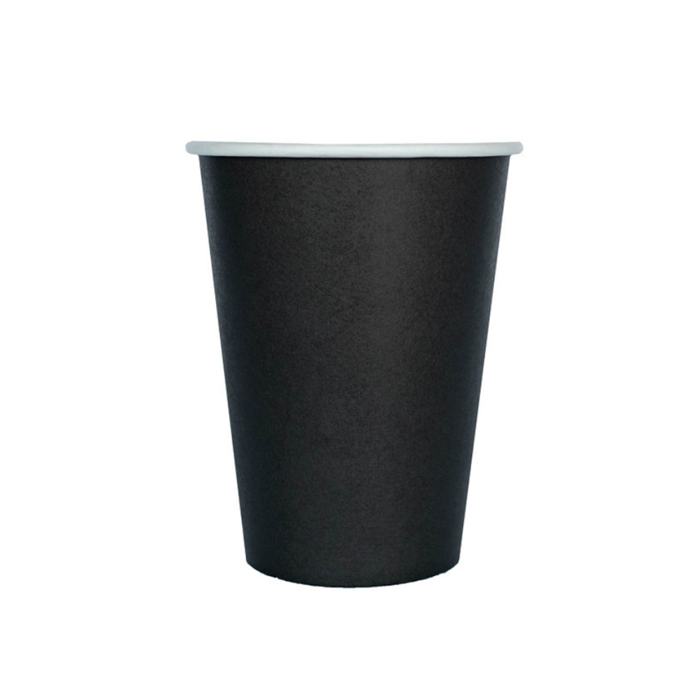 solid black paper cups