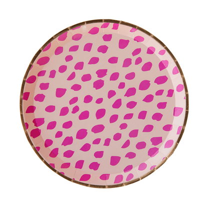 spotted pink dinner plates by jollity & co