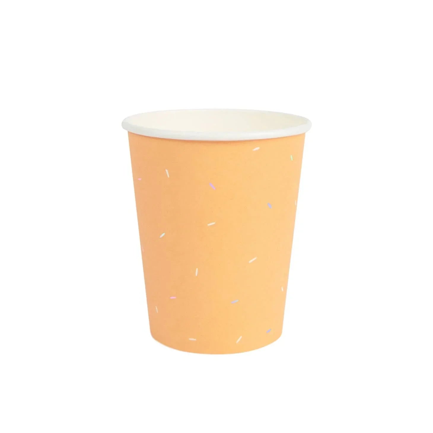 tangerine coloured paper cups