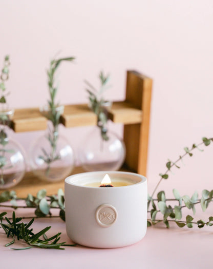 the alchemist candle with eucalyptus and rosemary