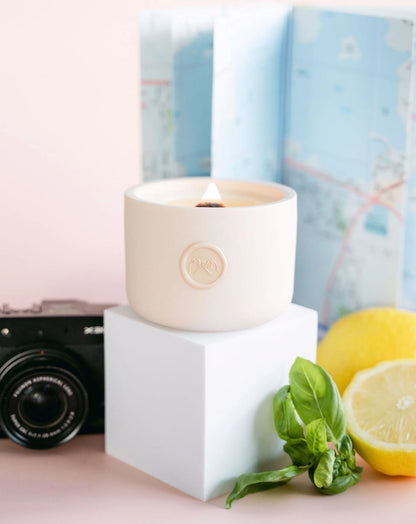 the roadtrip candle with sicilian lemon and basil by pinky swear & co.