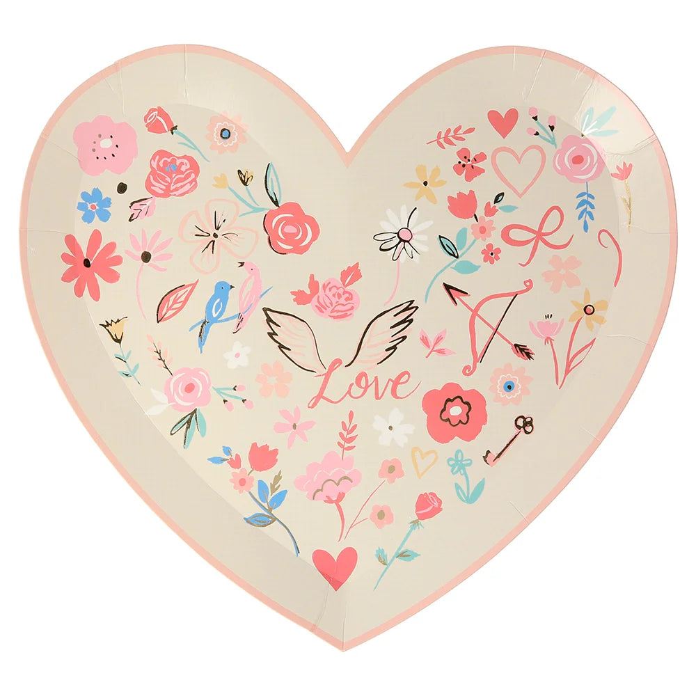 valentines heart shaped paper plates by meri meri