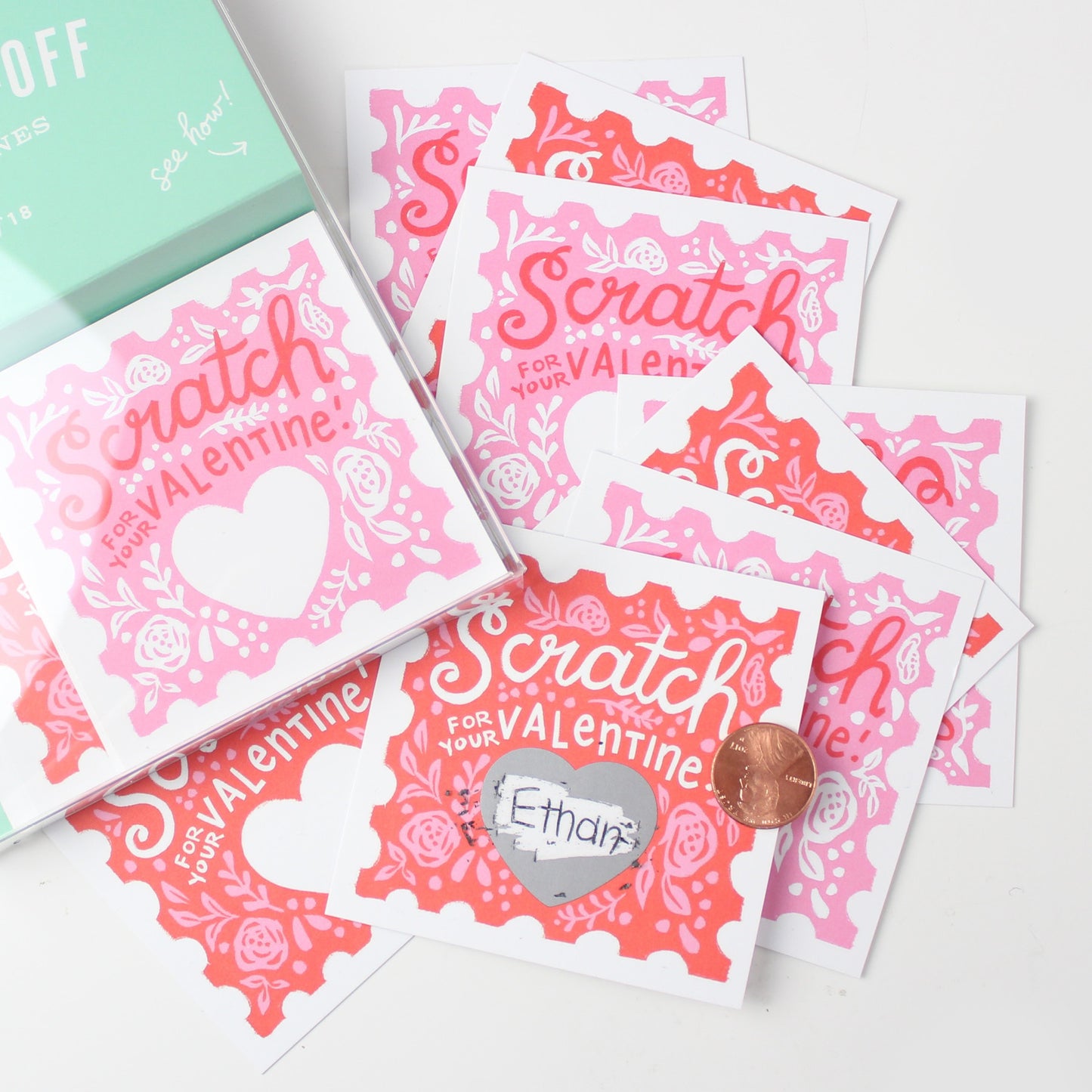 floral scratch off valentines cards
