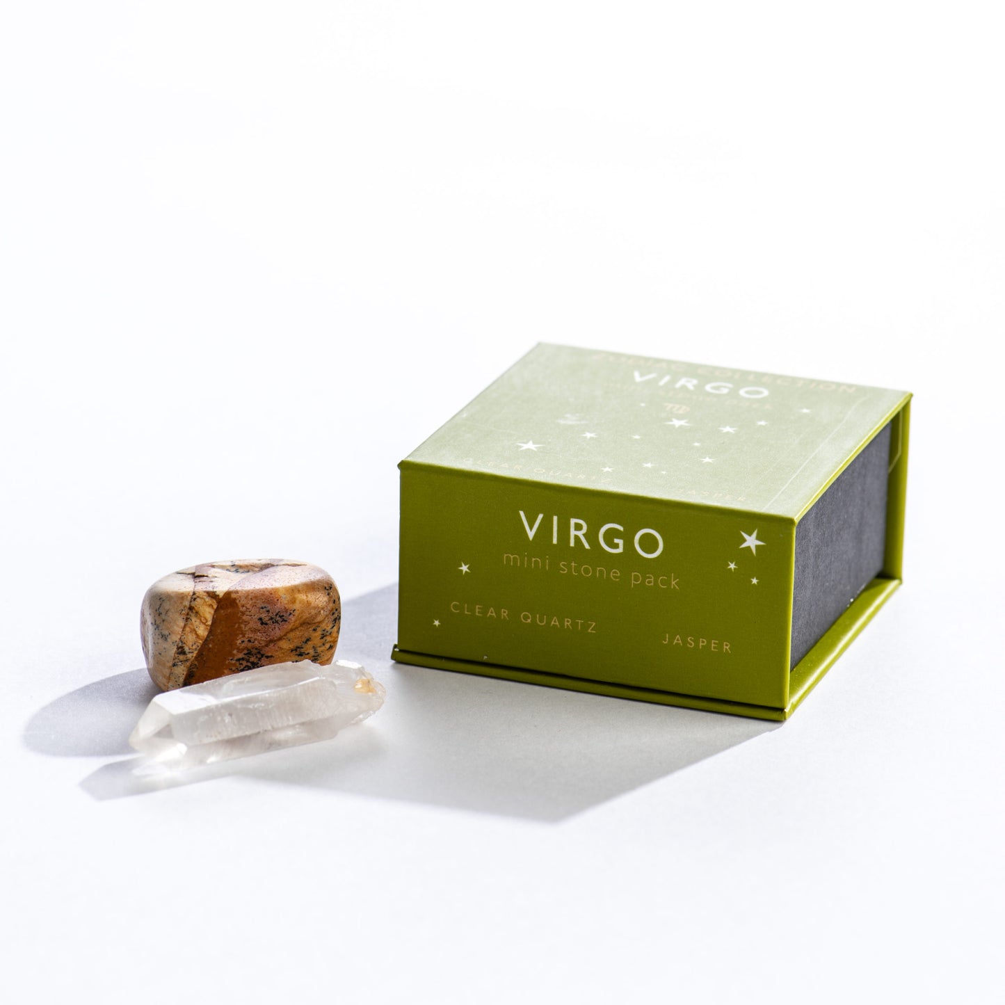 virgo crystal pack with clear quartz and jasper