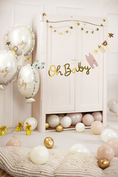 decorated room for baby shower or gender reveal