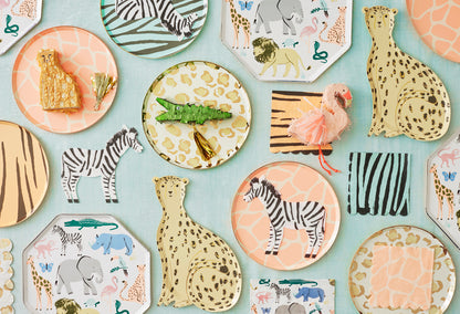 animal printed paper plates for safari birthday